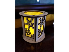 decorative led votive lantern sculptures lasercut tealight 3d print model - Mito3D