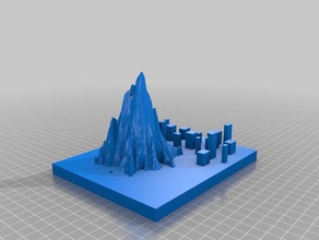 volcano city sculptures 3d print model - Mito3D