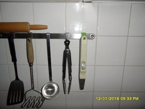 kitchen tool strip hook & dining hooks rosli tools holder 3d print model - Mito3D