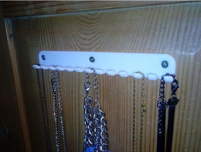necklace rack holder- kettenhalterung jewelry chain halterung holder kette plate platz schmuck space saver 3d print model - Mito3D