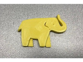 trompon éléphant de ceylan langue la mascotte 2d art l'éléphant logo 3d print model - Mito3D