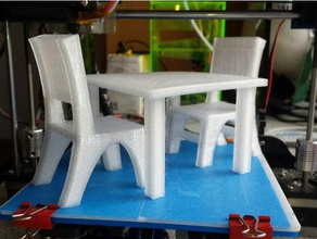 25d simple chair table model furniture inkscape-3d openscad 3d print model - Mito3D