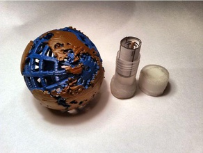 earth globe opening buildings & structures container geocache geocaching hide logbook 3d print model - Mito3D
