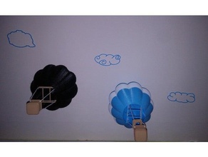 clouds 2d art cloud wall balloon lampshade shape 3d print model - Mito3D