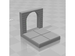 rpg dungeon tile 2x2 doorway ep tiles buildings & structures dnd dungeons dragons pathfinder 3d print model - Mito3D