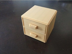 mini drawers 3d printing cabinet drawer miniature storage wood 3d print model - Mito3D