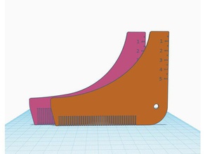 flacher BART geschnitten shaping tool Bad trimmer Kamm Gesicht Haare im guide 3d print model - Mito3D