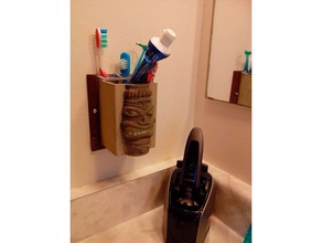 tiki toothbush pasta de dientes titular cuarto baño accesorios cepillo 3d print model - Mito3D