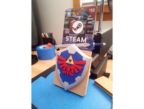steam gift card holder w zelda scudo e spada art di gioco il vapore video giochi 3d print model - Mito3D