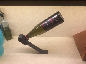minimalist bottle balancer parametric kitchen & dining alcohol balance holder openscad wine 3d print model - Mito3D