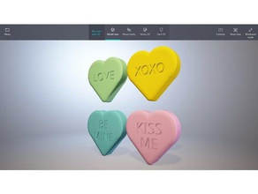 sweethearts classic candy decor hearts love velentine 3d print model - Mito3D