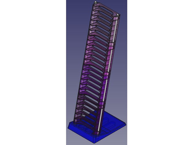 stackable cassette rack organization freecad modular storage tape 3D print model - Mito3D