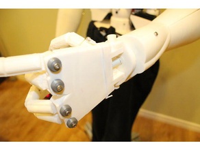 inmoov 180 wrist robotics hand modifications 3d print model - Mito3D