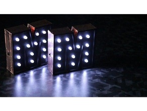 light up marquee letter m decor led 3d print model - Mito3D
