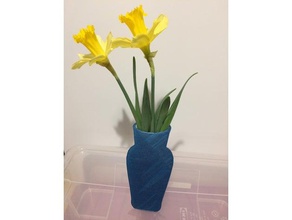 vase en trompe l'oeil, de décor fleurs trompe-l'oeil 3d print model - Mito3D