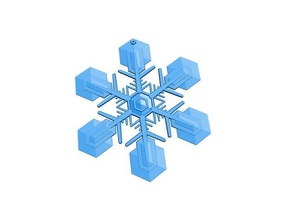 flocon de neige grandit modèles blockscadsnowflake 3d print model - Mito3D