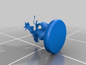 blue dragon animals 32mm dungeons dragons miniature 3d print model - Mito3D