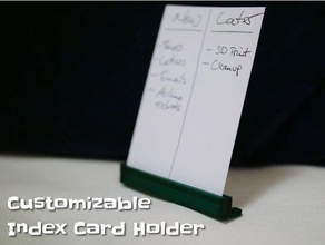 configurable index card holder office box customizable parametric parametrizable scad customizer getting things done gtd cards kids openscad supportless todo lister 3d print model - Mito3D
