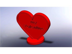 kalp Sevgililer Günü hediye 3d baskı 3dprintable yazdırılabilir aşk basit valentine 3d print model - Mito3D