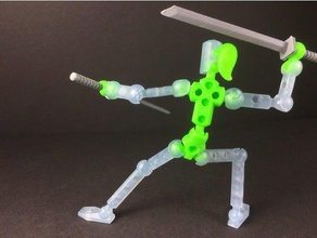 moli femelle kit de mise à niveau modibot mo jouets construction action figure l'armature joint rotule vide construire caractère le bricolage la figurine grrl stopmotion universelle 3d print model - Mito3D