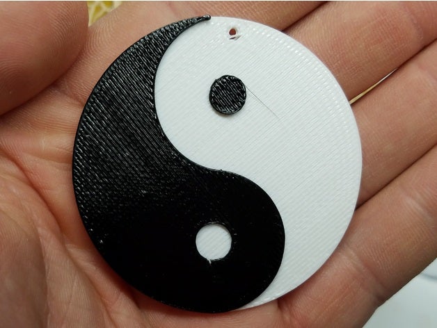ying yang keychain 3d printing ying-yang 3D print model - Mito3D