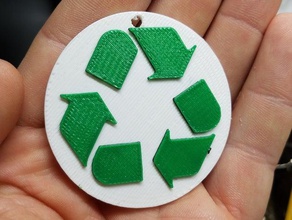 reciclagem de chaveiro A impressão 3d da terra reciclar 3d print model - Mito3D