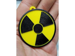 radiation warning symbol trefoil keychain 3d printing nuclear 3d print model - Mito3D