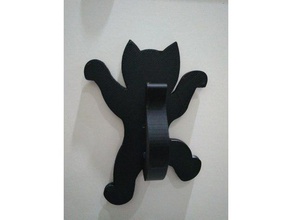 appeso gattino gancio organizzazione cat hook chiavi titolare portasalviette asciugamano a parete 3d print model - Mito3D