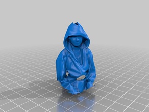 hoodie girl-scan Menschen 3d print model - Mito3D