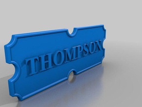 thompson plaque decor decoration wall mount 3d print model - Mito3D