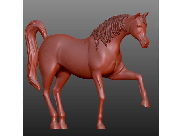 caballo árabe las esculturas filamento de madera 3D print model - Mito3D