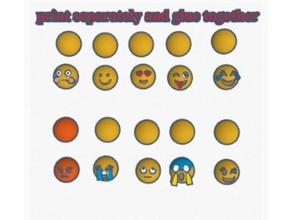 classic emojis art emoji emojii heart printable winking 3d print model - Mito3D