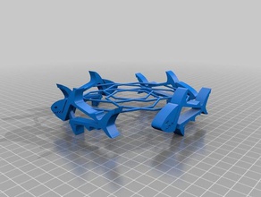 circling sharkz snowflake models blockscadsnowflake 3d print model - Mito3D