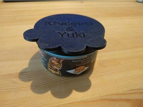 cat dog food lid customizable pets 3d print model - Mito3D