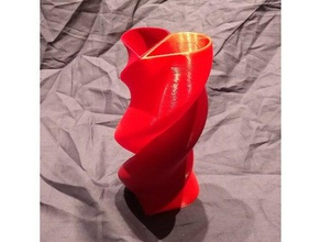trenzado de corazón doble florero - solo extrusor decoración bastón caramelo regalo día san valentín 3d print model - Mito3D