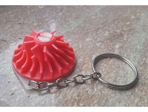 rotating impeller keychain keychains axial engineering fan gear gears movable moving propeller radial 3d print model - Mito3D