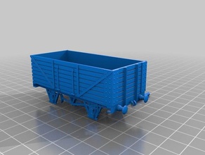 7 plank open wagon hobby freight car ho scale model trains 3d print model - Mito3D