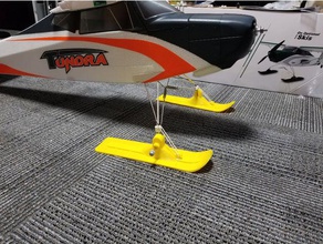 durafly de la toundra, skis neige r c véhicules toundra hk hobbyking patins d'atterrissage openscad avion rc scad 3d print model - Mito3D