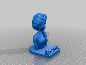 elsa büstü logo heykeller 3d print model - Mito3D