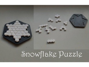 snowflake bulmaca blockscad blockscadsnowflake hex kartanesi kış 3d print model - Mito3D