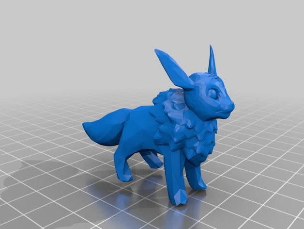 low poly eevee-pokemon le creature eevee pokemon 3D print model - Mito3D