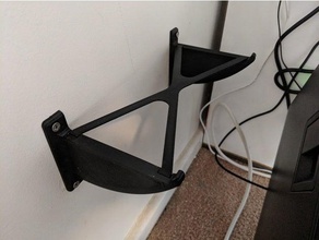slim wall shelf pc bracket office computer mount stand mounted 3d print model - Mito3D