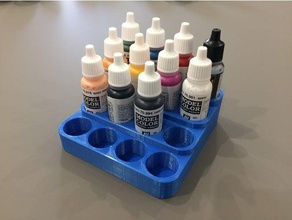 almacenamiento de pinturas vallejo herramientas del arte color titular la pintura rack estante 3d print model - Mito3D