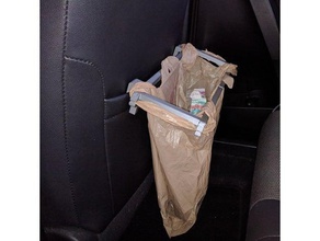 car plastic bag trash holder - sleeve behind passenger's seat containers 3d print model - Mito3D
