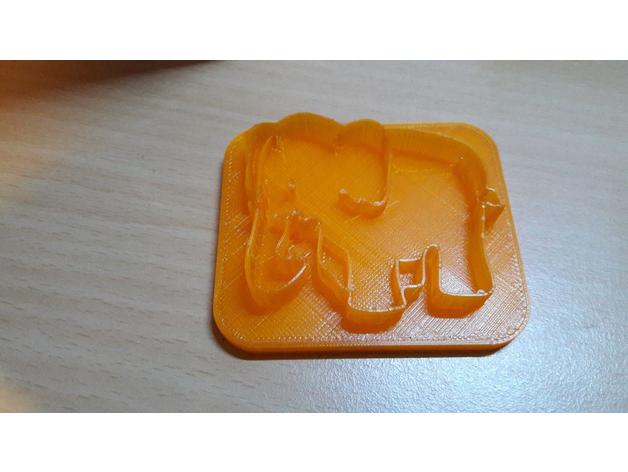 Elefanten Ausstecher emporte pi ce l phant 3d Drucker Zubehör 3d-drucken cookie Kochen cutter 3D print model - Mito3D