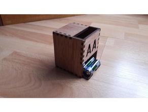 suporte para bateria de boite pilha 5mm madeira compensada contreplaqu aa porta-ferramentas & caixas a da titular pilhas 3d print model - Mito3D