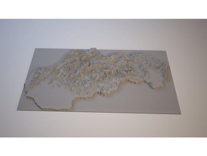 eslovaquia La impresión en 3d Mapa mapa 3d print model - Mito3D
