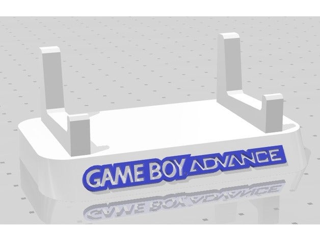 gba game boy advance v1 suporte de exposição do reparado 23 janeiro jogos vídeo gameboy logotipo nintendo stand 3D print model - Mito3D