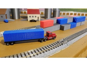 cargo container set n-scale vehicles model railroad 3d print model - Mito3D