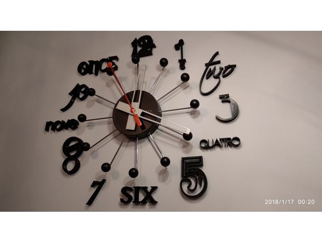 numeros reloj decor casa decoracion pared 3D print model - Mito3D